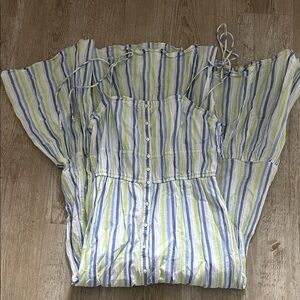 Aerie 100% Cotton Striped Midi Dress Dress